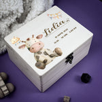 Personalised Kids Keepsake Box – Cow Design (Memory Gift)