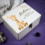 Personalised Kids Keepsake Box – Giraffe Design (Memory Gift)