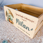 Personalised Easter Crate – Heart Egg Hug Bunny Design