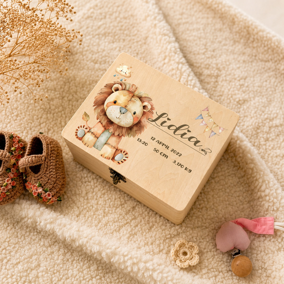Personalised Lion Keepsake Box