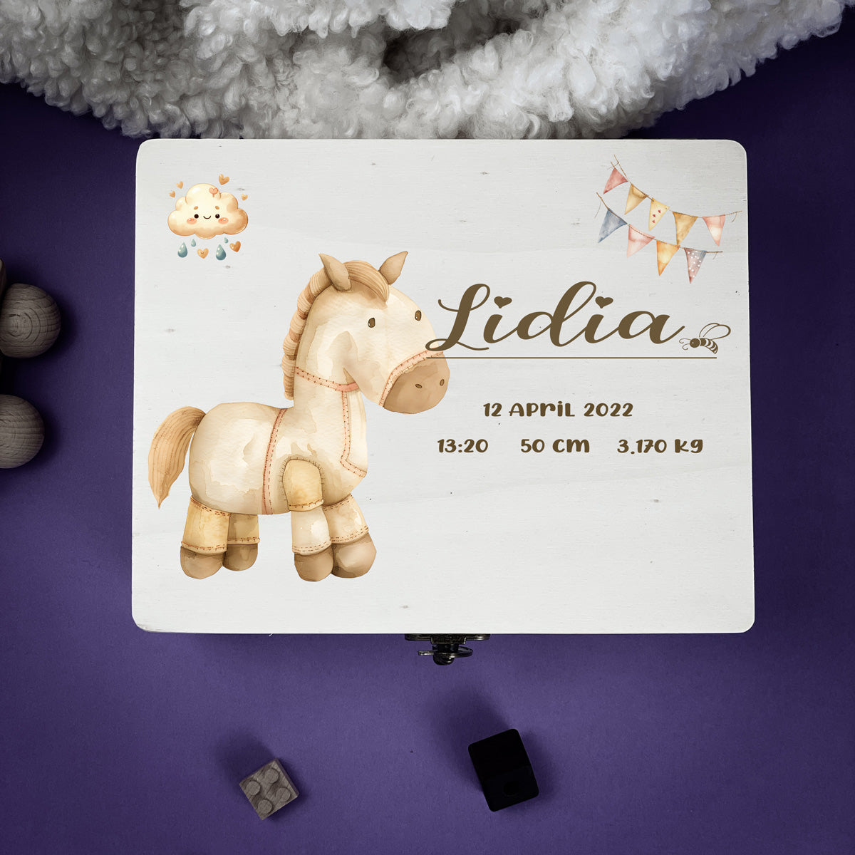 Personalised Kids Keepsake Box – Horse Design (Memory Gift)