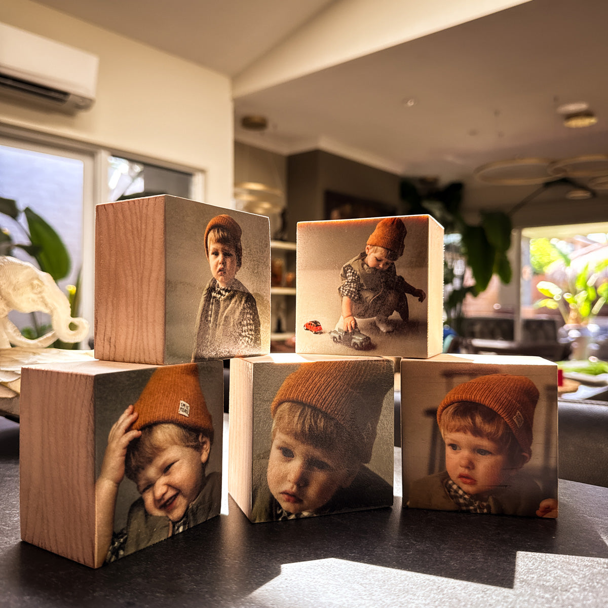 Smiley Photo Block - Tiny Square x 5