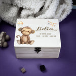 Personalised Kids Keepsake Box – Monkey Design (Memory Gift)