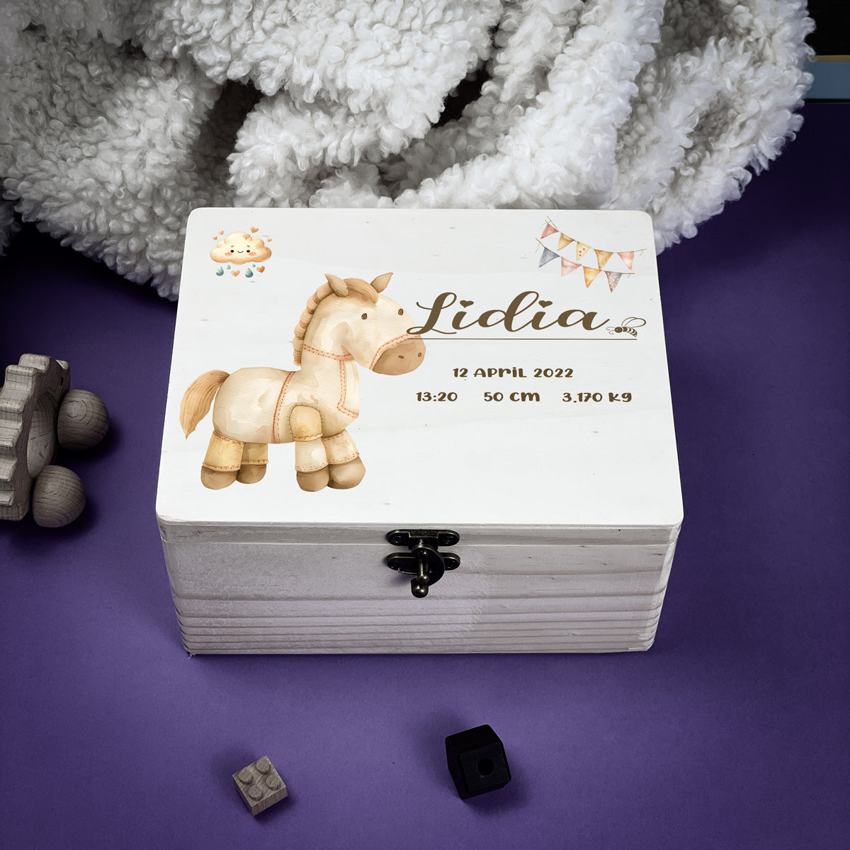 Personalised Kids Keepsake Box – Horse Design (Memory Gift)