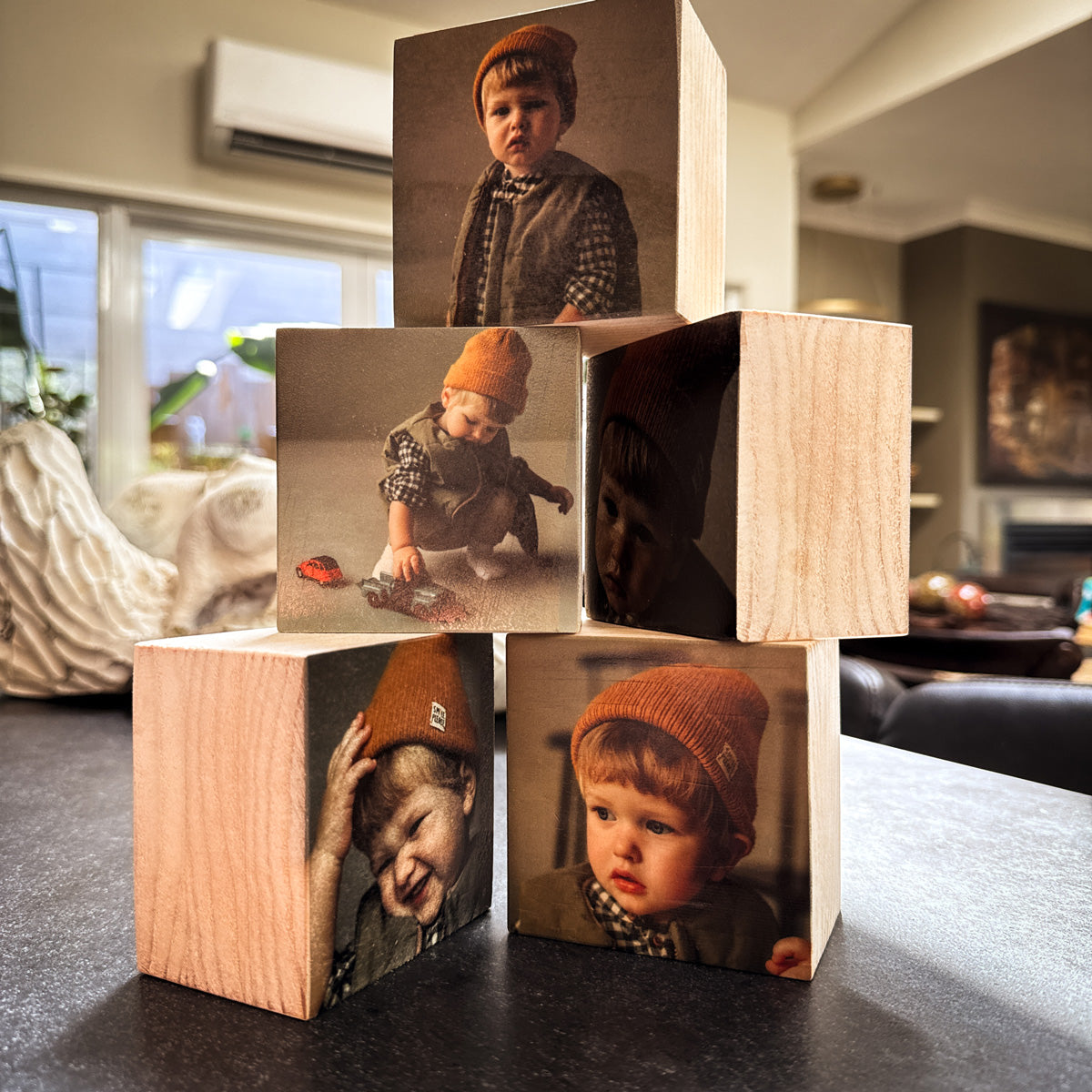 Smiley Photo Block - Tiny Square x 5