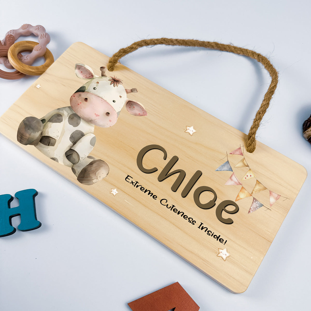 Personalised Door Sign – Cow Design