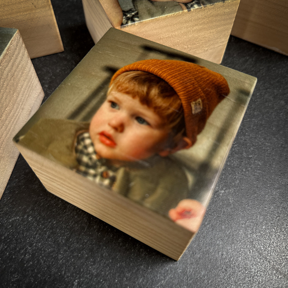 Smiley Photo Block - Tiny Square x 5