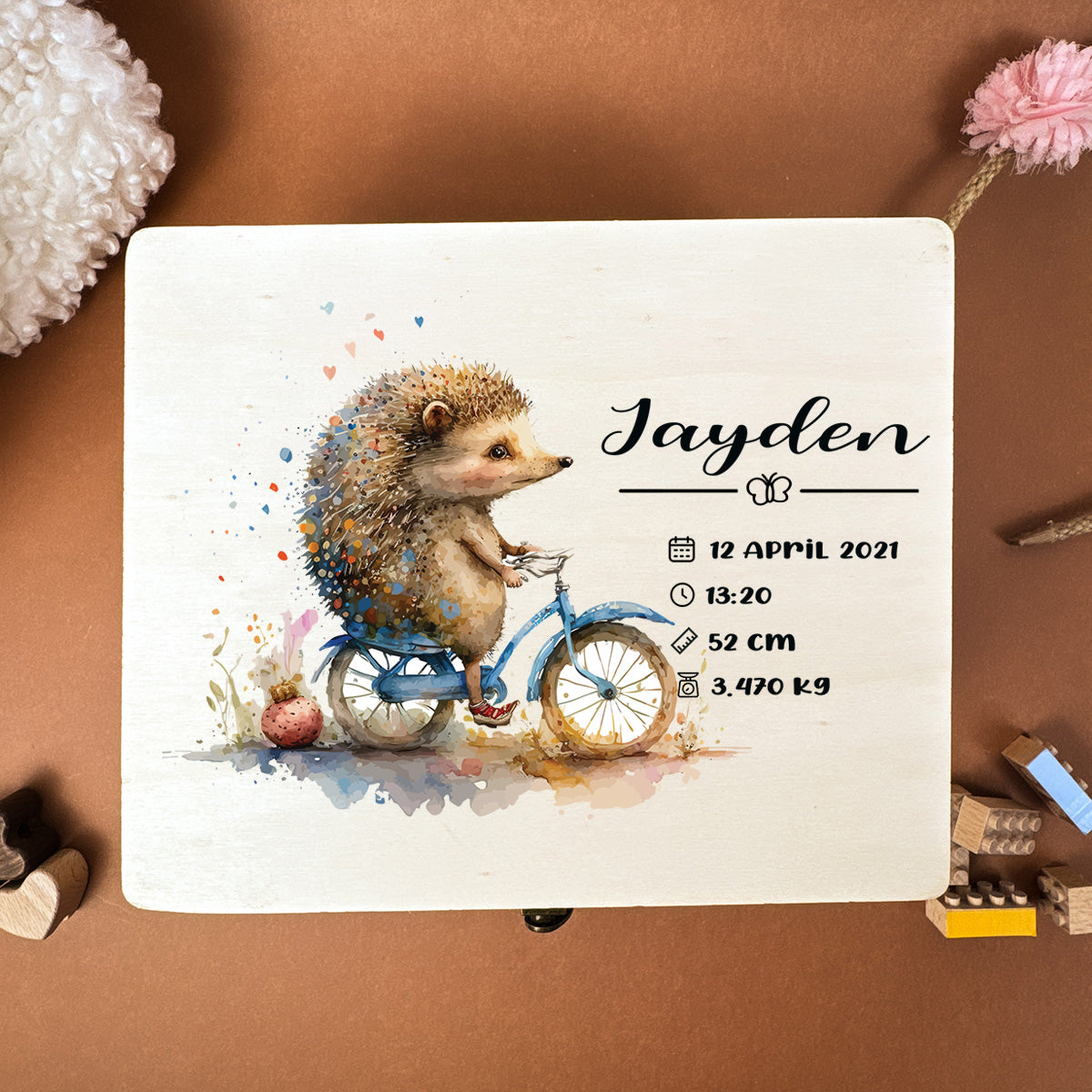 Keepsake Box - Echidna on Bike - Design 25