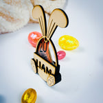 Personalised Easter Bunny Money Holder – Wooden Cash Gift for Kids
