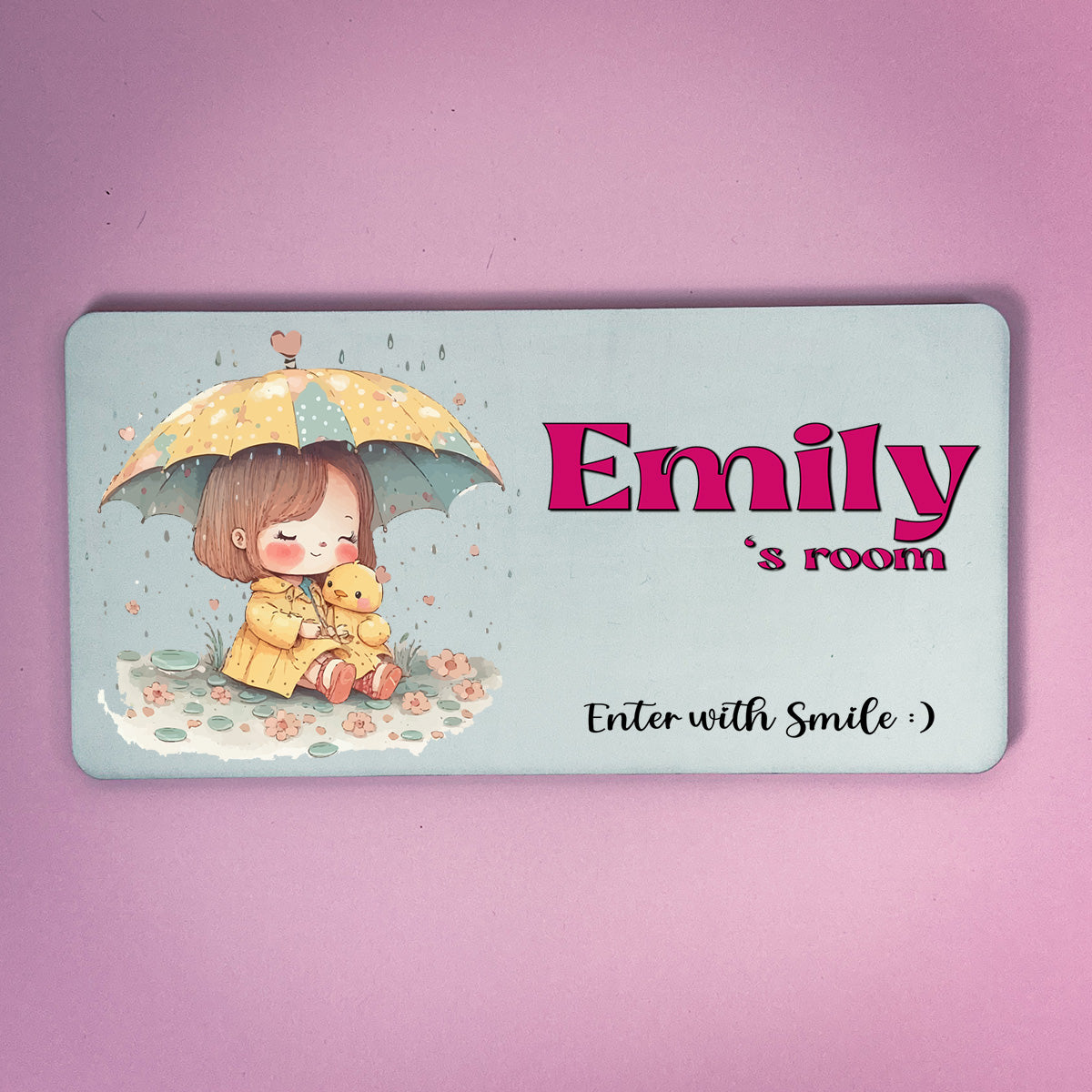 Door Sign - Girl in Rain - Design 03