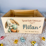 Personalised Easter Crate – Heart Egg Hug Bunny Design