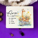 Keepsake Box - Giraffe on Bike - Design 23